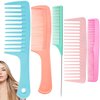 VITMOORY Hair Combs for Women Men, Wide Tooth Comb, Fine Tooth, Rat Tail Comb, Comb Set for Wet Curly Thick Thin Hair Styling (5PCS)