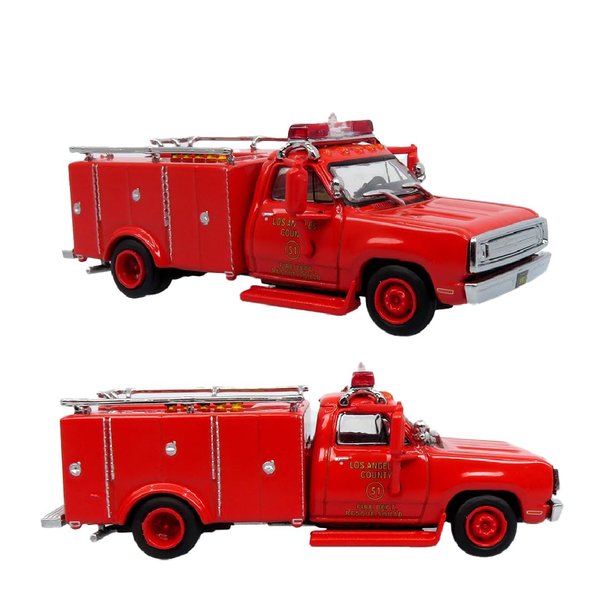 1974 Dodge 300 Rescue Unit LACoFD Squad 51 1:87 HO Scale | Diecast Model by Iconic Replicas