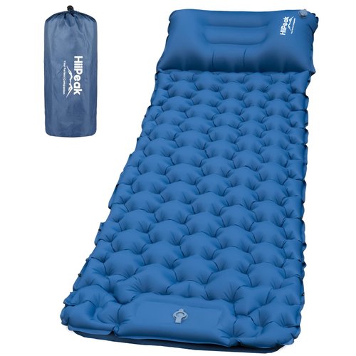 HiiPeak Sleeping Pad for Camping- Ultralight Inflatable Sleeping Mat with Built-in Foot Pump, Upgraded Durable Compact Camping Air Mattress for Camping, Backpacking, Hiking