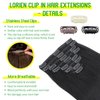 LORIEN Clip in Hair Extensions Real Human Hair, 18 Inch 100g, 1 Jet Black, Clip in 100% Brazilian Remy Human Hair Extensions 8pcs Per Set with 18 Clips Double Weft