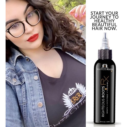 Righteous Roots Rx Hair Oil for Hair Growth, Anti Frizz and Thickener Best for Curly, Wavy Natural Hair and Beards. 4fl oz (Previously known as Hair RX)