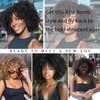 SOKU Short Kinky Curly Full Wigs with Bangs 10 Inch Ombre Brown Curly Wigs for Black Women Non Lace Glueless Synthetic Wigs Heat Friendly Afro Bomb Curly Wig for Daily Wearing