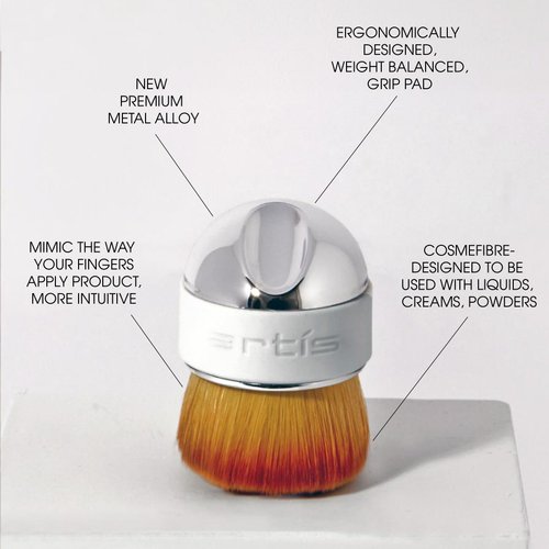 Artis Elite Mirror Mini Palm Makeup Brush | Luxury Synthetic Cosmefibre Brush | Ideal for foundation, SPF, Skincare | Use with liquids, powders, and creams | Creates a Streak-free application