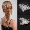 60 Pieces Bridal Wedding Hair Pins Pearl U Shape Rhinestone Bridal Rhinestones Accessories for Women