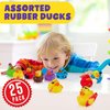 Playbees Assortment Rubber Duck Toy Duckies for Kids - 25 Pack - Sensory Play, Stress Relief, Stocking Stuffers, Bath Birthday Gifts Baby Showers Classroom Incentives, Summer Beach and Pool Activity