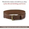 Style n Craft - 3" Wide Tapered Full-Grain Leather Work Belt, Durable and Rugged Belt, Dark Tan (98437)