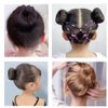 SQULIGT 12 Pcs Small Hair Bun Maker, Small Hair Donut Set for Kids Girls Women, Hair Donut Bun Maker Tool for Short and Thin Hair Crown Shapers Accessories (Size S/ 2.3 Inch, Beige)