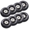 TOBWOLF 8 Pack 76mm 84A Inline Skate Wheels with ABEC-7 Bearings, Roller Skate Replacement Wheels for Girls & Boys Roller Blade Skating - Black
