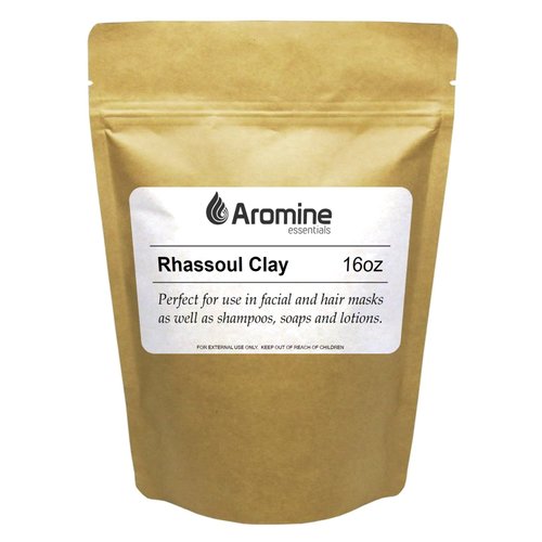 Aromine Rhassoul Clay Powder 16oz Moroccan Ghassoul Clay Mask, Nourishing, Unisex, Skin Treatment Mask