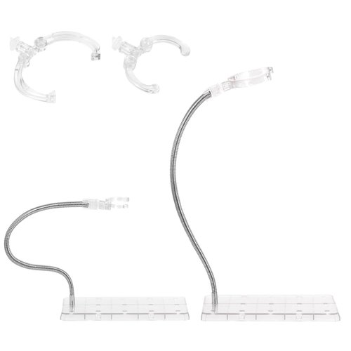 NovaViva Adjustable Doll Stand, Fits 7, 8, 9, 10 ,11, 12, 13, and 14 inch Dolls or Action Figures, Waist is 0.1 to 2.6 inches (2Pcs Clear)