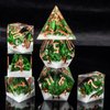 KERWELLSI Sharp Edge Resin DND Dice Set, Dungeons and Dragons Dice with Gift Box, Natural Mountain Forest D&D Dice, 7 Piece Role Playing Dice, RPG Polyhedral Dice, D and D Dice D20 D12 D10 D8 D6 D4