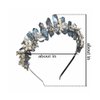 Bubbmi Raw Crystal Headband with Pearl Flowers, Quartz Rhinestone Bridal Tiara Crown Headpiece for Women Girls(gray)