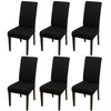 JQinHome 6 Pcs Dining Chair Slipcover,High Stretch Removable Washable Chair Seat Protector Cover for Home Party Hotel Wedding Ceremony (Black)