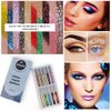VOLLUCK 10 Colors Glitter Eyeliner liquid, Metallic Shimmer Glitter Eyeshadow, Long Lasting Waterproof Sparkling Eyeliner Eye Shadow Set for Party Festival Makeup