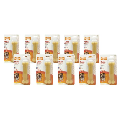 (10 Pack) Nylabone Dura Chew Original Flavored Bone Dog Chew Toy- Wolf/Medium