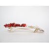 Generic Long slim gold metal red stone seashell starfish pearl crystal hair clip