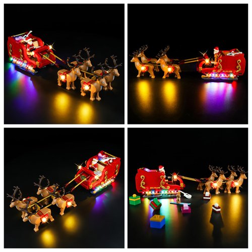 Kyglaring LED Lighting Kit Only - Lights Set Designed for Lego Holiday Santa's Sleigh Exclusive Building Kit Set - Without Lego Set (Classic Version)