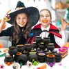 SURCVIO 128 PCS Halloween Party Favors, 18 Pack Prefilled Small Plastic Witch Cauldron Halloween Toys in Bulk Halloween Prizes Gifts