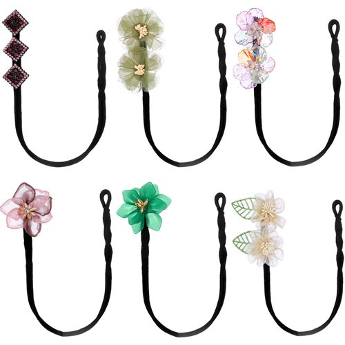 OUGWA 6 Pieces Hair Bun Maker Round bun and crown hairstyle shaper， Lazy Hair Curler Bun Clips Hair Accessories for Women （Style 2)