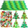 Outus 24 Kits DIY Christmas Tree Foam Stickers Bulk Self Adhesive Holiday Winter Glitter Foam Stickers Christmas Tree Craft Kits for Kids Party Favors Fun Home Activities