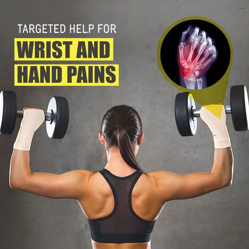 UptoFit - Copper Wrist Compression Sleeve, Hand Brace Wrist Support for Carpal Tunnel, Wrist Brace for Tendonitis, Breathable Copper Compression Sleeve, White/Skin in Medium, Pack of 1