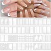 YUXIANLB 24 Sheets French Manicure Nail Stickers, 24 Designs French Tip Nail Guides Stickers, Self-Adhesive Nail Decals Manicure Kits for DIY Decorations for Nail Art Decoration Stencil Tools