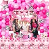LXlucktim Disco Cowgirl Party Decorations, 128 Pcs Western Cowgirl Pink Horse Birthday Party Decorations Supplies for Girl - Backdrop, Toppers, Tablecloth, Centerpieces, Let's Go Girls Banner
