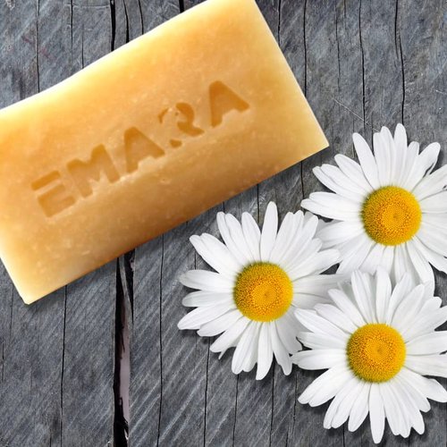 EMARA All Natural Soap Bar for Body, Vegan, Organic, Handcrafted Premium Ingredients - Organic Soap Bar for Face, Therapeutic Grade Essential Oils, All Skin Types, 4 oz, 3-Pack, Chamomile