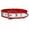 Genuine Leather Reflective Dog Collar 27" Long 1.6" Wide Red Fits 19.5"-23.5" Neck