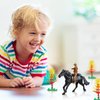 4pcs Horse Riding Figurine Plastic Farm World Western Riding Character Model Toys Action Figure House Games for Kids Animal Collection (Random Color)