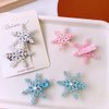 6PCS Princess Hair Accessories - Glitter Barrettes, Small Blue, White, Pink Hair Clips - Girl's Gift Set