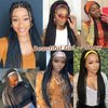 Braided Wigs with Headband Attached for Black Women Twist Crochet Hair Wrap Jumbo Synthetic Cornrow Black Box Braid Long CrochetTwistWig 30Inch