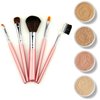 TRY ME KIT w/MINI BRUSH SET (LIGHT TAN & DEEP TAN) Mineral Makeup Sample Size Matte Foundation Bare Skin Powder