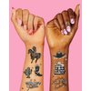 xo, Fetti Western Birthday Party Temporary Tattoos - 50 Silver Foil Pcs | Birthday Girl Accessory, Rodeo Cowgirl Bachelorette Party Decorations, Hoedown Accessory, Country Theme Party Supplies