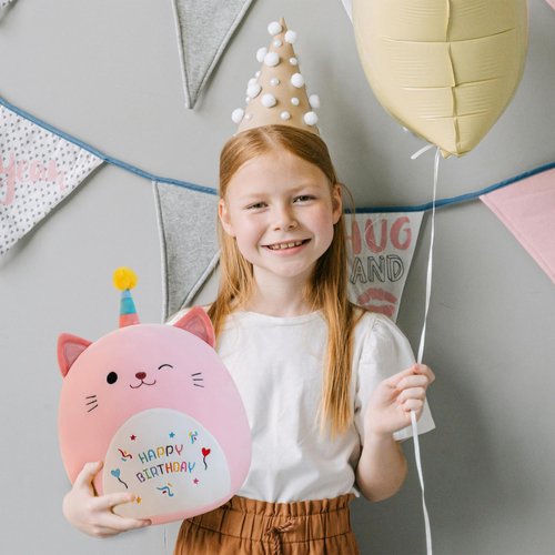 Gudisi Cat Plush Cute Cat Stuffed Animals Soft Birthday Gift Cat Plushie Pillow Decor Pink 8 inch