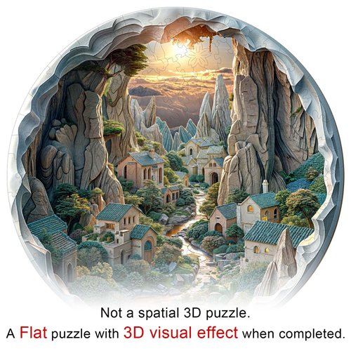 Wooden Puzzles for Adults, Vision Inside Cave Puzzles (Medium, 11.4 * 11.4in, 200pcs) with Wood Box, Unique Animal Shape Puzzles, Wooden Puzzles for Family Games and Birthday Gifts