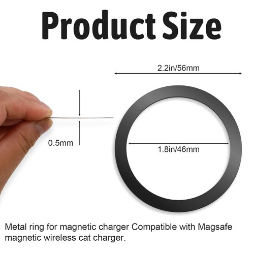 simarro 10Pcs Magnetic Ring for Phone Case, Magnetic Phone Ring Ultra-Thin Universal Metal Rings Sticker Magnetic Wireless Charging Ring Car Charger Conversion Accessories
