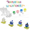 Hanukkah Suncatcher - Stained Glass Look - Chanuka Decorations, Paint Your Own Menorah and Dreidel - Fun and Educational (Single)