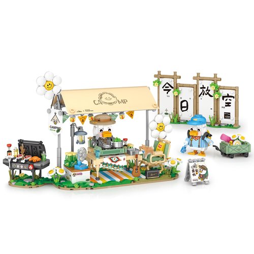 MEIEST Camping Building Blocks Set,Holiday Camper Collection Particle Construction Building Bricks Toy,Home Decor (Picnic)
