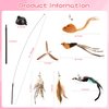 Maiguangta Interactive Bird Simulation Cat Toy Set,Cat Wand Toys,Wand Self-Holding Suction Cups Base,Include Detachable 6 Pcs Replacements Feathers Toys