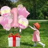 32 Inch 1 Balloon Number, Pink Balloons, Pink Gold White Confetti Latex Balloons Foil Balloons Mylar Balloons Number 1 Balloons for Anniversary Supplies Kids Birthday Party (Pink, 1)