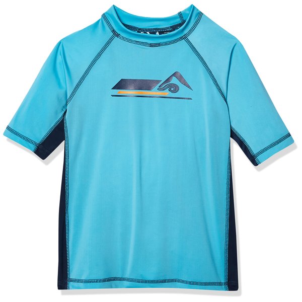 Kanu Surf Boys' Paradise UPF 50+ Sun Protective Rashguard Swim Shirt, Hangout Aqua, Small (8)