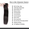 Human Hair Clip in Hair Extensions 120g 8PCS Straight Clip in Hair Extensions Real Human Hair Natural Black 18 Clips Remy Hair Extensions(1B,14inch)