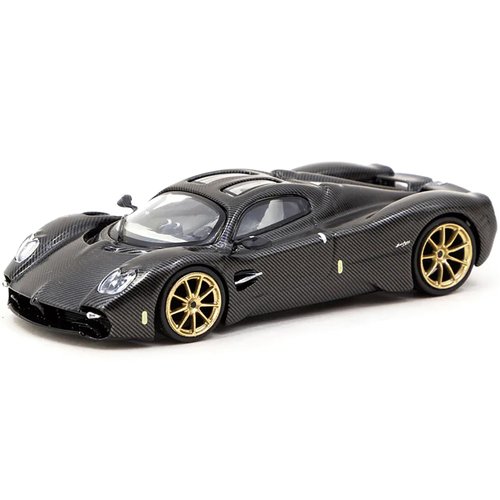 Utopia Black Carbon Fiber with Gold Wheels Global64 Series 1/64 Diecast Model by Tarmac Works T64G-TL055-BCF