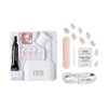 KISS Salon X-tend, Press-On Nails, Nail glue included, Pure', Light White, Medium Size, Oval Shape, Includes 30 Nails, 5Ml Led Soft Gel Adhesive, 1 Led Lamp, 1 Prep Pad, 1 Manicure Stick, 1 Mini File