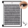 Bodermincer Black Cluster Lashes 240pcs 20D/40D DIY Eyelash Extension D Curl Long Individual Lashes Mixed Tray Faux Mink Lash Clusters Extensions 8-22mm (20D-14mm)