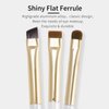 ENZO KEN Flat Angled Eyebrow Brush & Fine Angled Eyeliner Brush & Eyelash Brush Set, Fine Angled Brow Brush, Flat Eyebrow Brush, Eyeliner Brush, Winged Eyeliner Brush Angled. (163-3P)