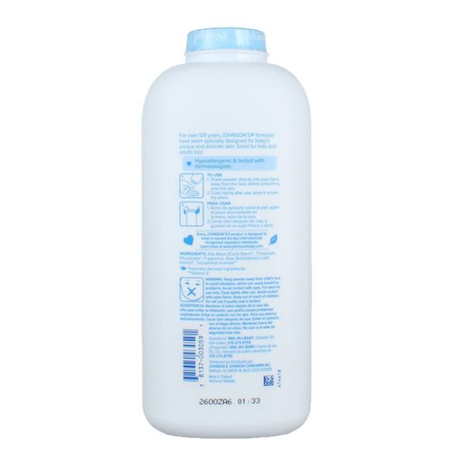 JOHNSON'S Pure Cornstarch Baby Powder with Aloe Vera & Vitamin E, 22 oz -- Packaging May Vary