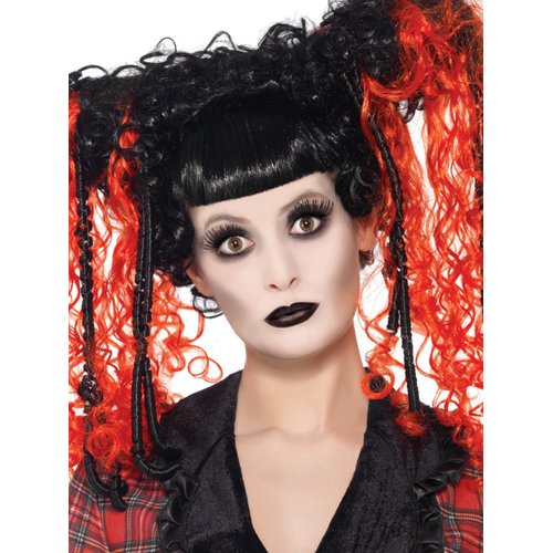 Smiffys Make-Up FX, Gothic Glamour Kit, White Grease, with Face Paint, Lipstick & Eyelashes, Cosmetics and Disguises Fancy Dress, Cosmetic Dress Up Cosmetics & Disguises.