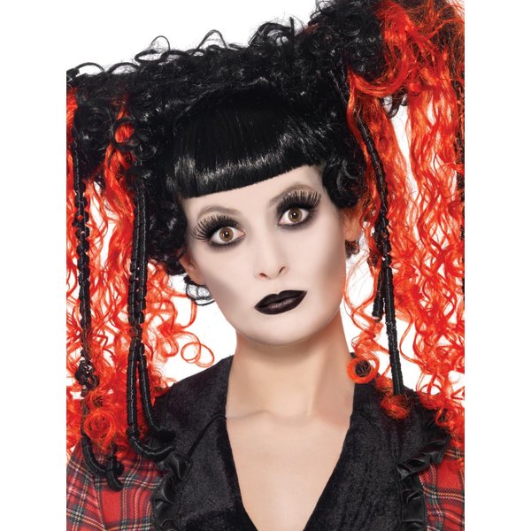 Smiffys Make-Up FX, Gothic Glamour Kit, White Grease, with Face Paint, Lipstick & Eyelashes, Cosmetics and Disguises Fancy Dress, Cosmetic Dress Up Cosmetics & Disguises.